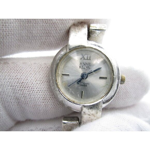 Women Anne Klein 925 Sterling Silver Swiss Quartz  Analog 19mm Round Watch(G592) - Picture 3 of 12